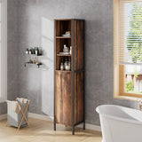 Single Door 5-Tier Tall Slim Storage Cabinet
