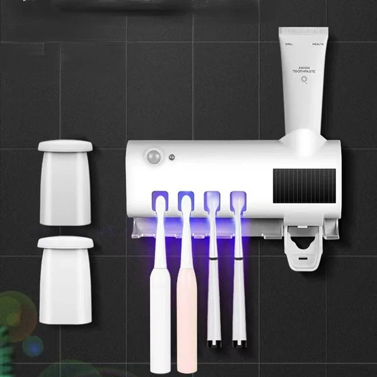 Automatic Toothpaste Dispenser with Toothbrush Holder - Wall Mounted