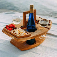 Alpine Luxe Folding Wine Table – Versatile Wooden Design for Indoor & Outdoor Gatherings