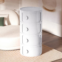 White 4-Tier Round Storage Tower
