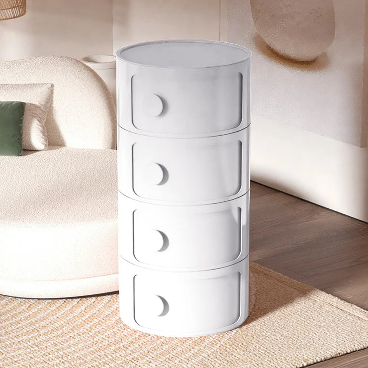 White 4-Tier Round Storage Tower