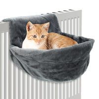 Hanging Radiator Cat Bed with Metal Frame - Luxury Warm Fleece Hammock for Cats