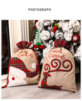 Large Luxury Linen Christmas Gift Bag with Drawstring