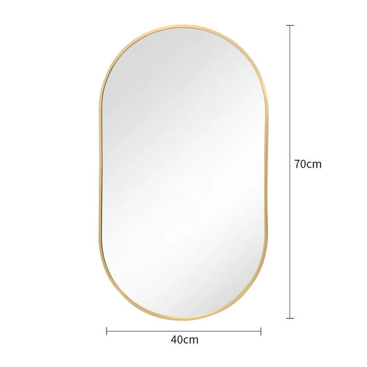 Voltsify Gold Oval Wall Mirror