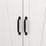 HOM.COM Farmhouse-Style Kitchen Cupboard with Adjustable Shelves & Barn Door Design
