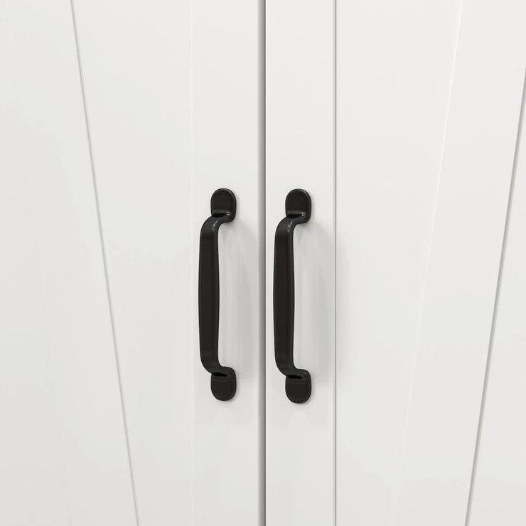 HOM.COM Farmhouse-Style Kitchen Cupboard with Adjustable Shelves & Barn Door Design