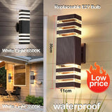 Modern Outdoor LED Wall Light – Twin Band Up & Down Sconce