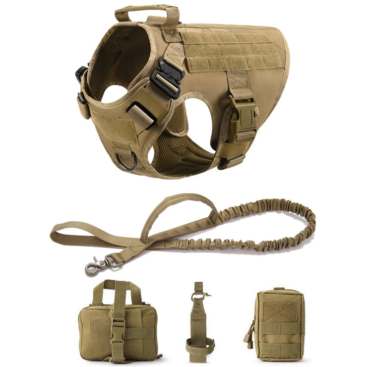 K9 Tactical Military Vest for Dogs – Training Harness & Leash Set for All Breeds