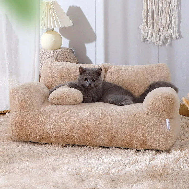 Luxury Plush Cat Sofa Bed – Winter Warm Nest for Cats & Small Dogs