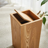 Japanese Wooden Stitched Trash Can