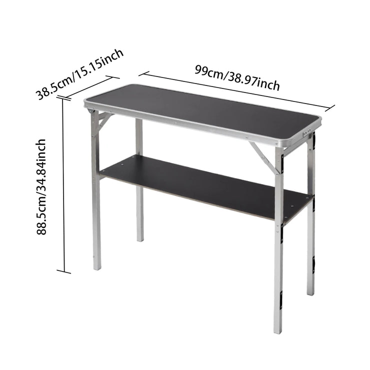 2-Tier Foldable Outdoor Bar Table