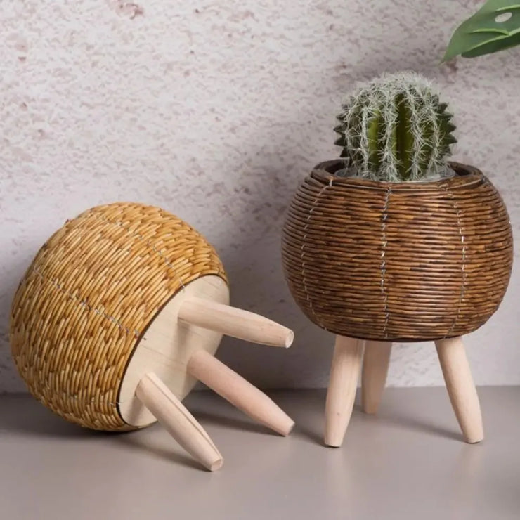 Handmade Rattan Plant Pots – Decorative Flower Pots for Indoor & Outdoor Use