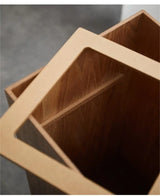 Japanese Wooden Stitched Trash Can