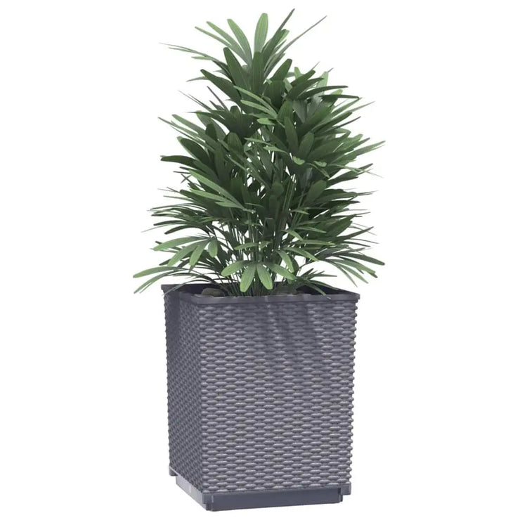 2-Piece Set Blue/Grey Polypropylene Planters – Durable Outdoor Pots