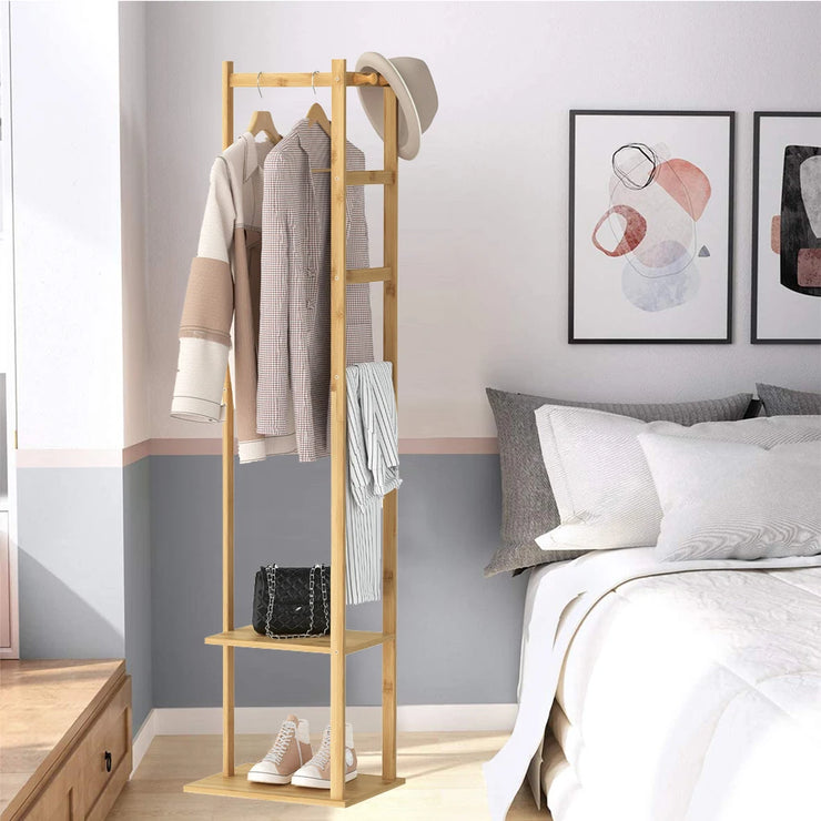 Bamboo Elegance Coat Tree – Minimalist Modern Storage Solution