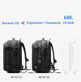 Men’s Expandable Travel Backpack with Vacuum Compression & 17-Inch Laptop Compartment