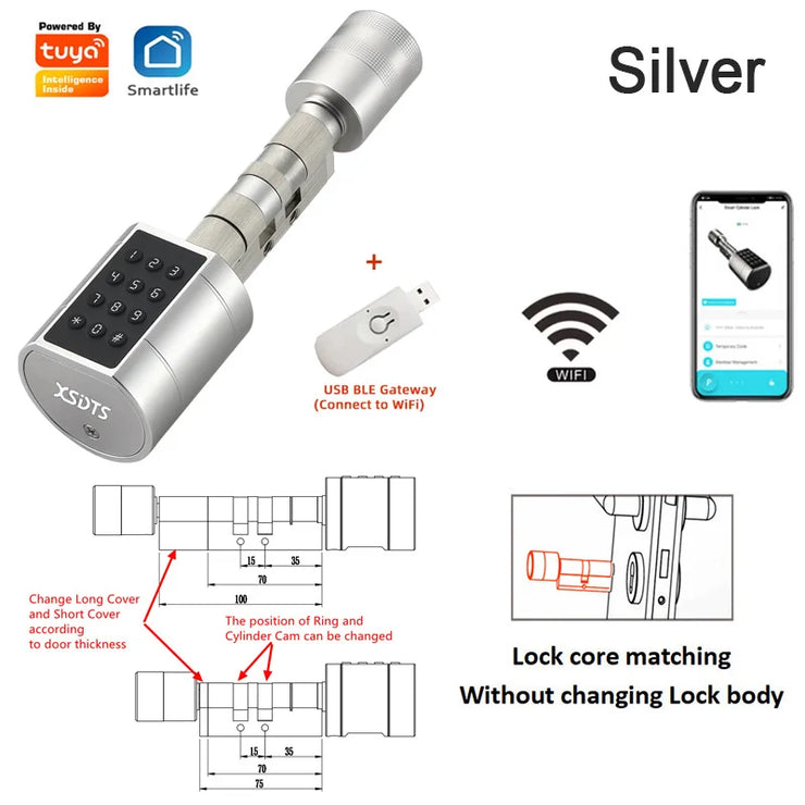 Tuya Smart Lock with Multi-Method Unlocking and Smart Home Integration