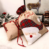 Large Luxury Linen Christmas Gift Bag with Drawstring