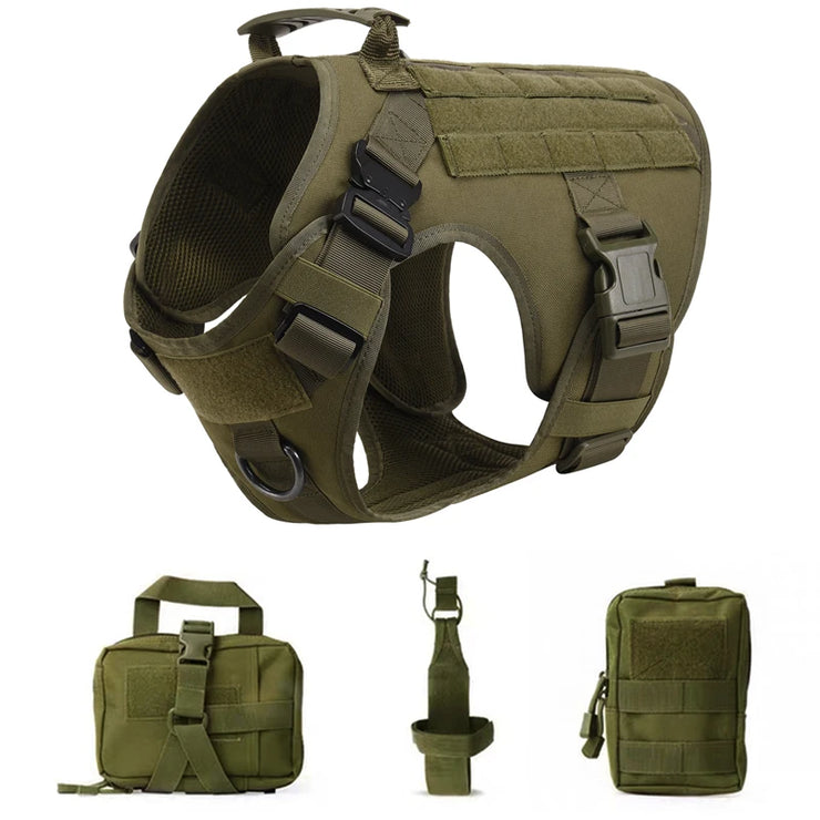 K9 Tactical Military Vest for Dogs – Training Harness & Leash Set for All Breeds