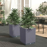 2-Piece Set Blue/Grey Polypropylene Planters – Durable Outdoor Pots