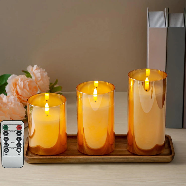 GlowAura LED Flameless Candle Set