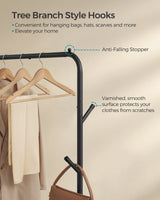 SONGMICS Heavy-Duty Clothes Rail with Shelf & Wheels